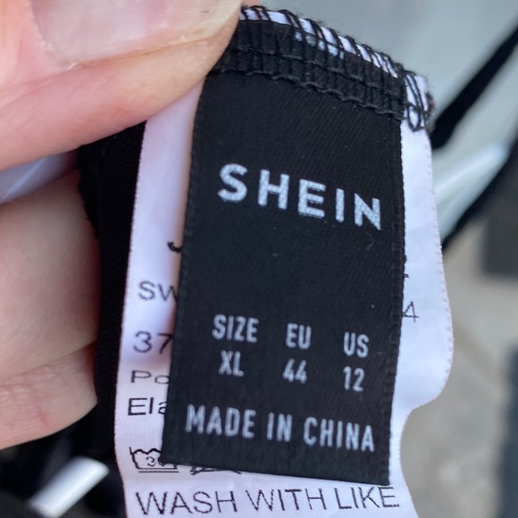 SHEIN Black Eyelet Tiered Mini Slip Dress - Picture 4 of 4